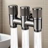 Stainless Steel 3-Way Water Valve Easy Adjust 1 Inlet 3 Outlets With Water-Stop Connector for Balcony Plant Watering