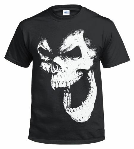 Skull Out Black  Biker  Tribal  Halloween  Gothic  Reaper  Metal XL