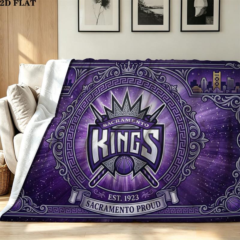 Sacramento Kings Print Flannel Blanket High Quality Warm Comfortable Cover for All Seasons Perfect for Gifts Home Decor