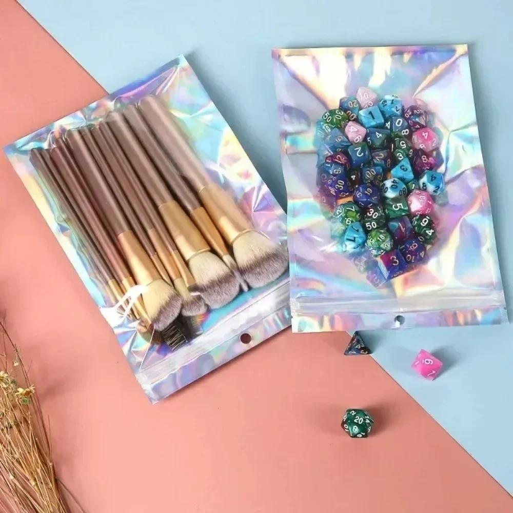 30/10PCS Laser Sealing Bags Holographic Candy Food Pouch Resealable Jewelry Necklace Gift Packaging Kitchen Plastic Storage Bag