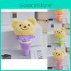 Cute Plush Bear Keychain Adorable Animal Ice Cream Cone Accessory Soft Bag Charm