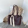 Korean Retro Brown Hand-tool Tote Bag PU Soft Leather Bag Large Capacity Autumn and Winter New Shoulder Bag for Women