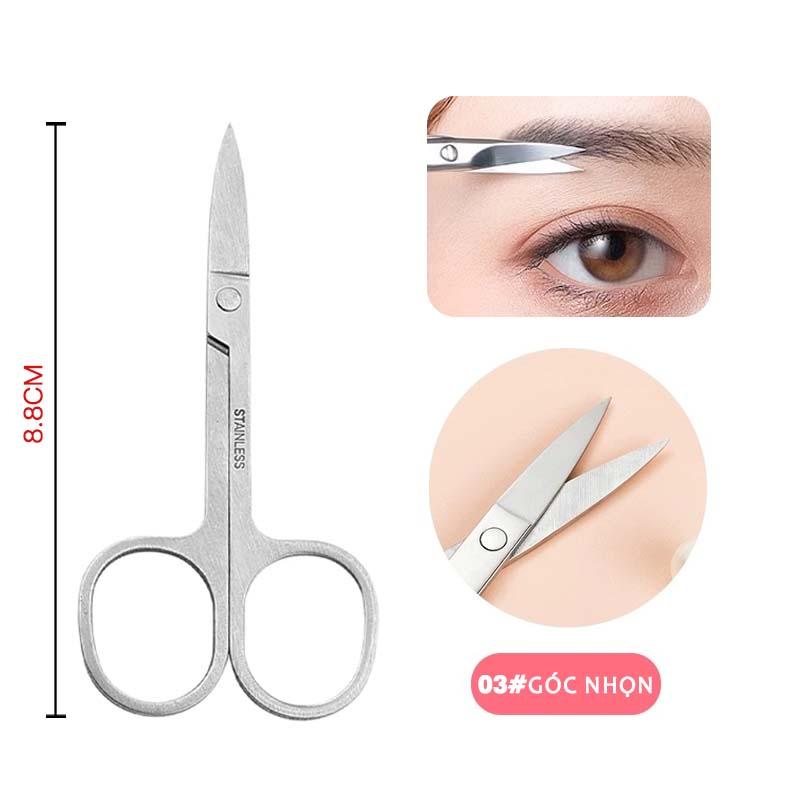 

Ножницы для носа из нержавеющей стали, ножницы для бровей, безопасные ножницы с закругленными концами, ножницы с круглыми концами, женские ножницыМакияж 03 # pointed head