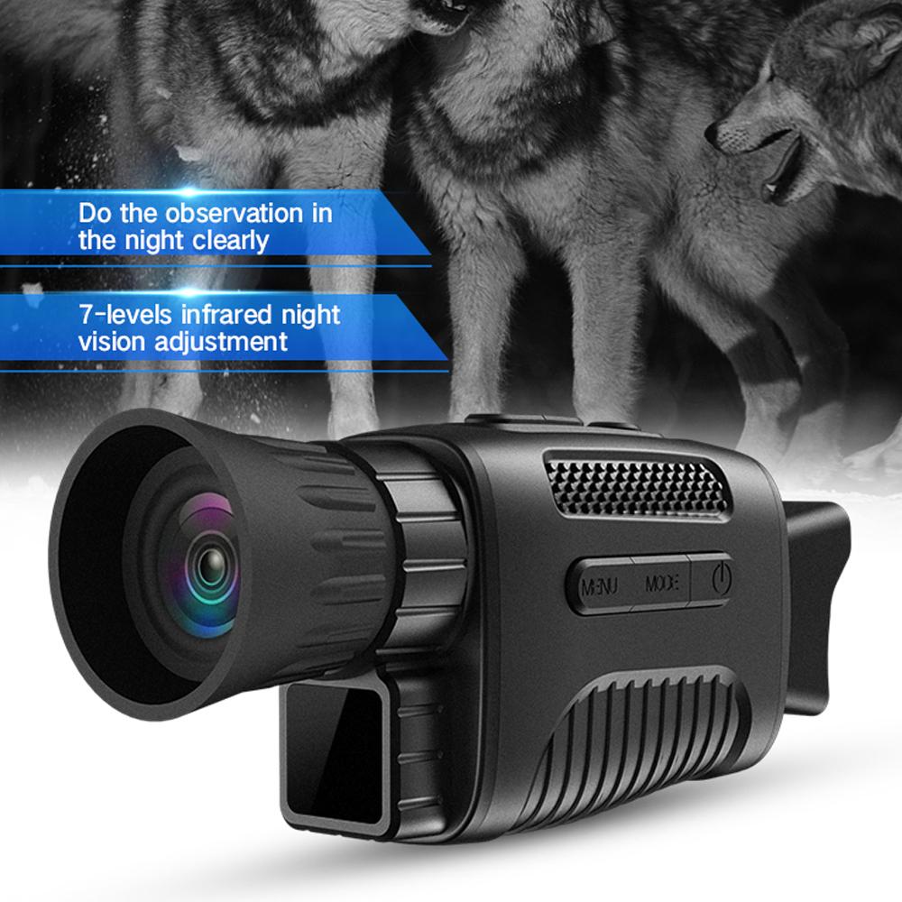 

12MP 1080P 4X Цифрове збільшення Монокуляр Інфрачервоний пристрій нічного бачення День Ніч Використання Фото Відео with a 16G memory card чорний