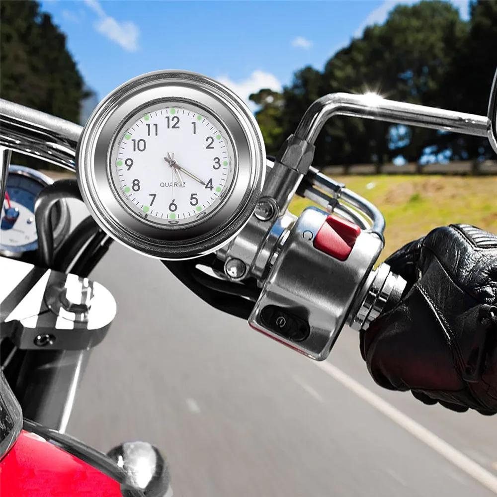 Motorcycle Quartz Watch Aluminum Luminous Clock Universal Bicycle Handlebar Mount Clock Time Display Waterproof Moto Accessories