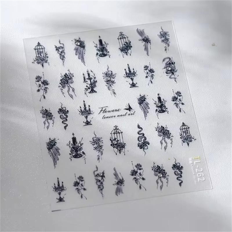 1PCS French Jelly Nail Stickers Dreamy Bubble Meteor Butterfly Star Moon Self Adhesive Stickers For Nail DIY Nail Art Decoration