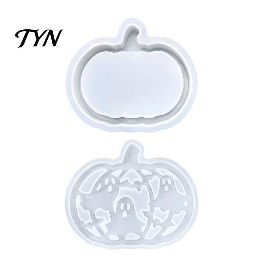 Easy Demoulding Silicone Molds 1 Set Halloween Pumpkin Lampshade Mold, DIY Hollow Resin Casting Box Gypsum Cement Epoxy Mold for Crafts Ambient