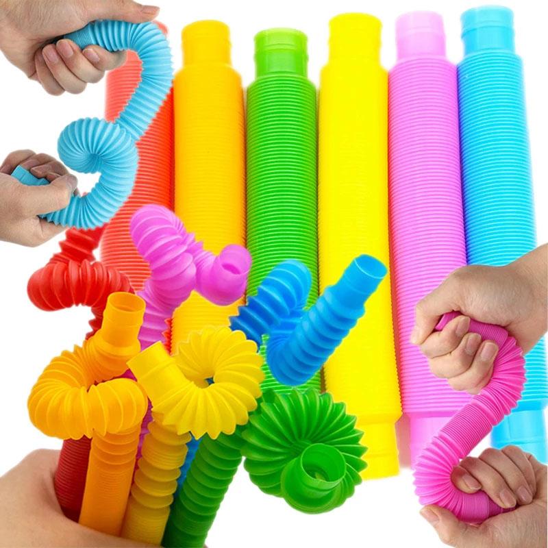 

Novelty Pop Tubes Kids Stretch Pipe Fidget Sensory Toys Stress Relief Gifts For Anxiety Antiestres Juguete Ansiedad (As shown-31610)-