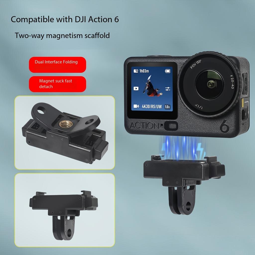 DJI Osmo Action 5/4/3 Magnetic Quick-Release Base - ABS Safety Camera Mount, No Electronic Components Needed, Easy One-Handed Operation for