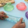 Dekompressionsspielzeug Mini Glitzer Muschel Quetschspielzeug, Stressabbau Zuckerball Tragbarer Linderer Fidget Weich Dehnbar Transparent Ozean Sensorisch