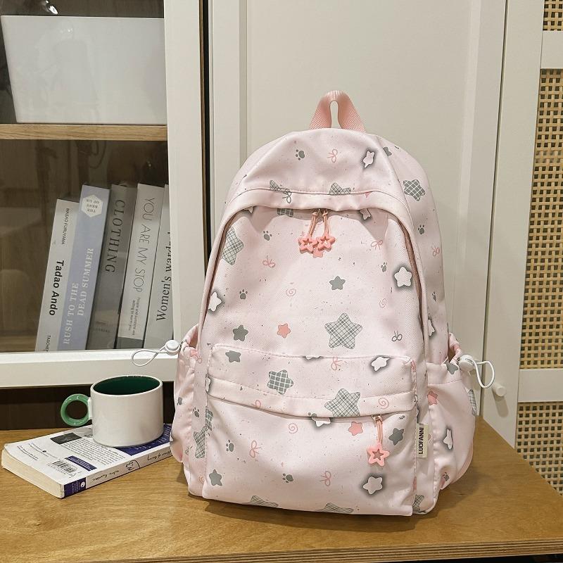 

School bag junior high school girls fresh stars high value backpack high school students large capacity lightweight backpack
