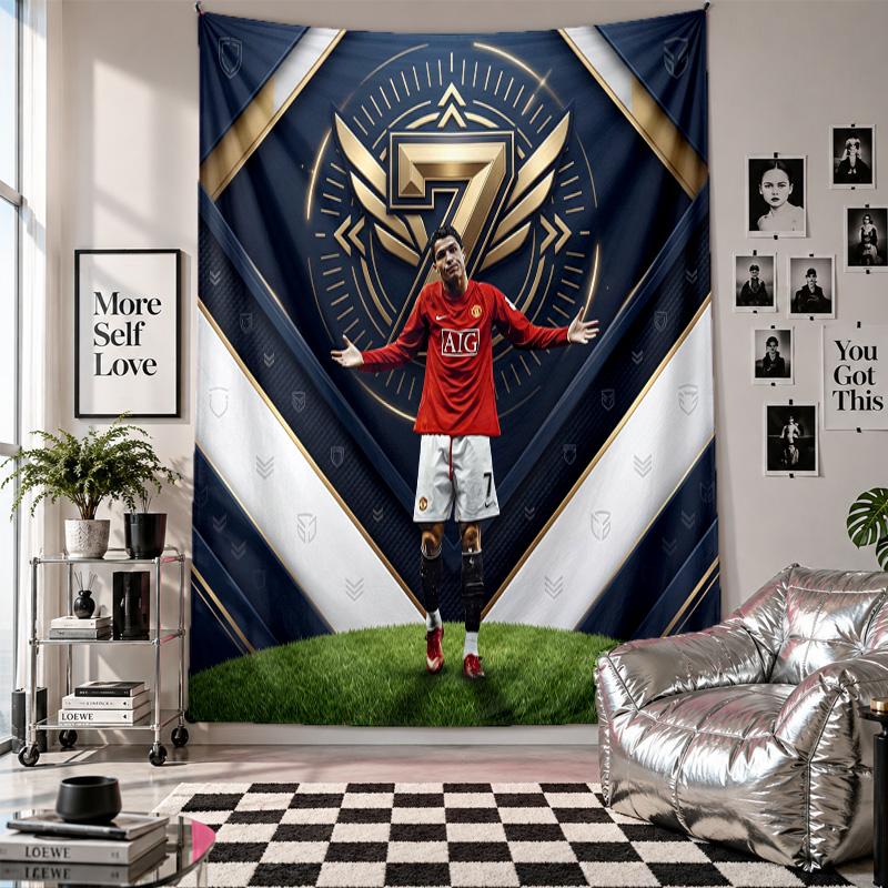 Cristiano Ronaldo Wall Tapestry Home Decor Wall Hanging Cloth for Bedroom Living Room Background