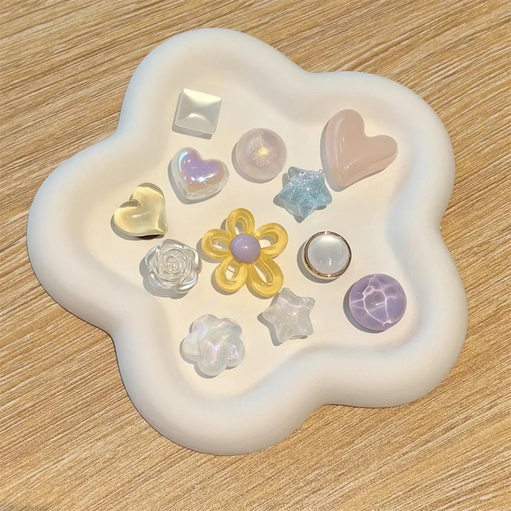 12Pcs Colorful Sparkling Powder Shoe Charms Set with Gemstone Crystal Pearl Flower - DIY Detachable Shoe Decorations Accessories