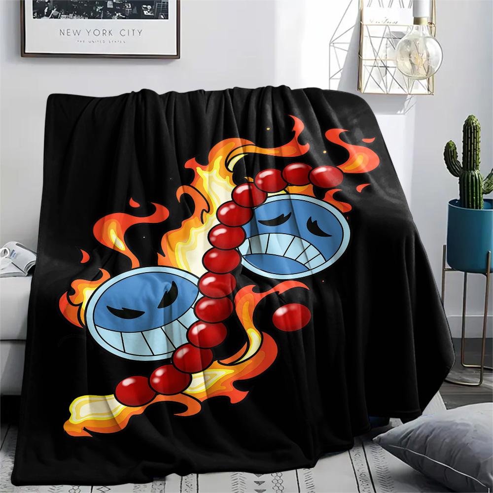 1PC Anime One Piece Patterned Flannel Blanket Suitable For All Seasons For Home Decor Warmth And Comfort Gifts Holiday Present