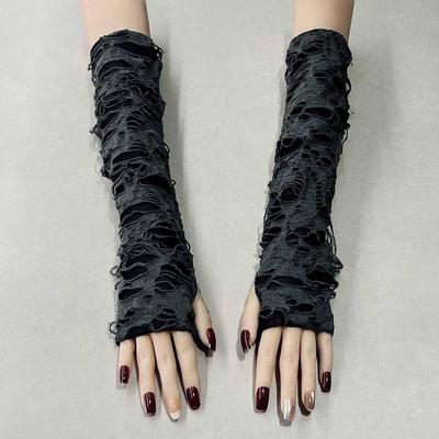 Halloween Punk Halb-Finger-Ärmel mit zerrissenen Handschuhen - Y2K Hot Girl Style