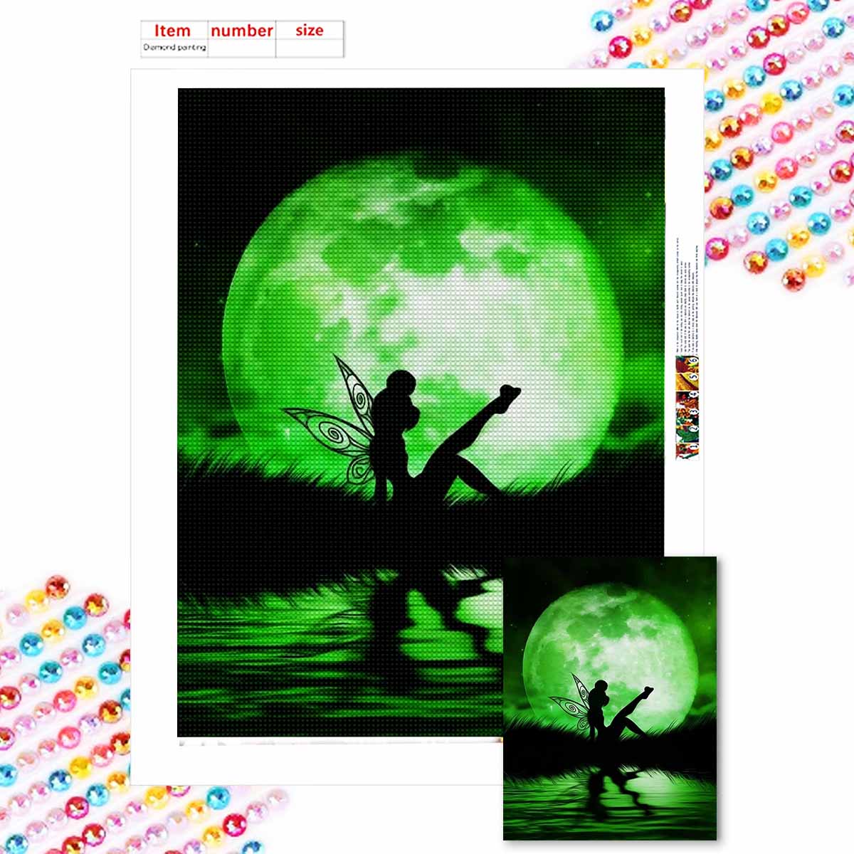 

Полная круглая алмазная живопись Искусство феи цветов Стразовая картина Мозаика Сделай сам 5D Вышивка крестом Домашнее украшение Round 20x30cm