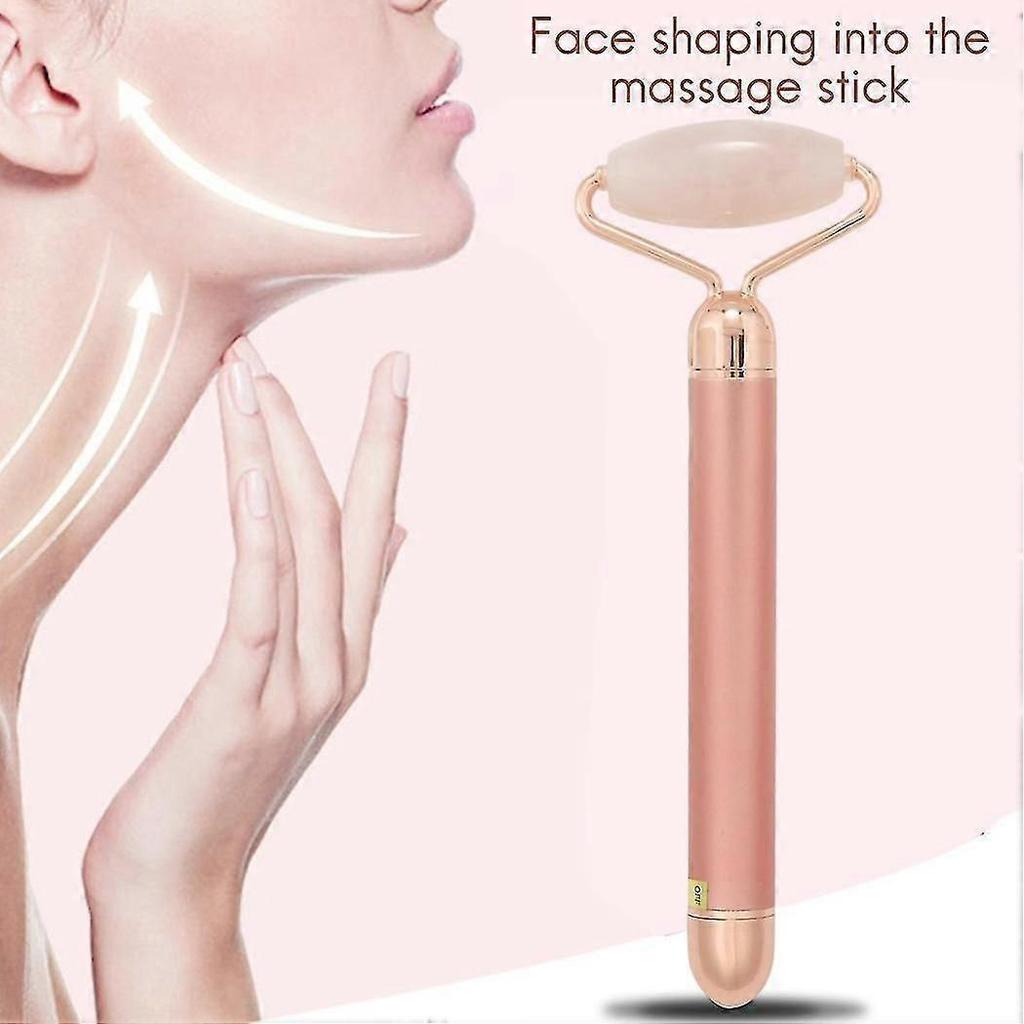 Jade Roller für das Gesicht 3 in 1 Elektrischer Vibrations-Gesichtsroller-Massagegerät Quarzroller-Massagegerät Hautstraffung