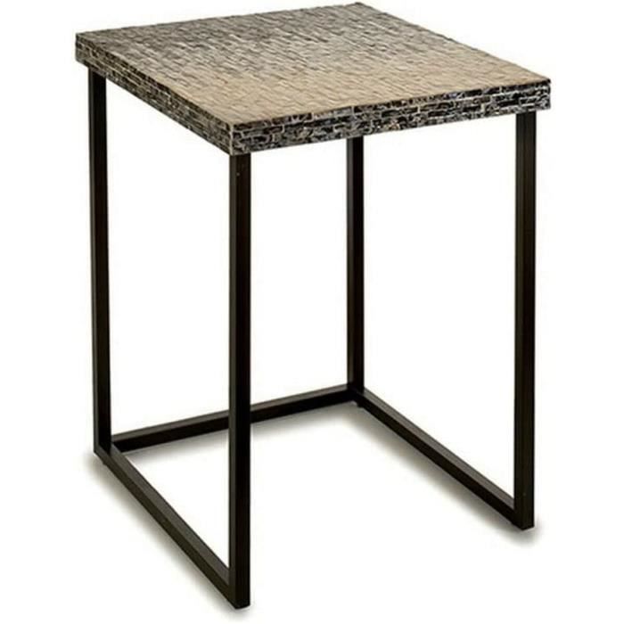 Table D'appoint - Marque Inconnue - Gris Métal Nacre Noire - 47 X 62 X 47 Cm - Contemporain Design