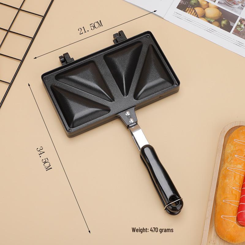 Introducing the "Double-Sided Striped Grill Pan" – perfect for sandwiches, steaks, and eggs.