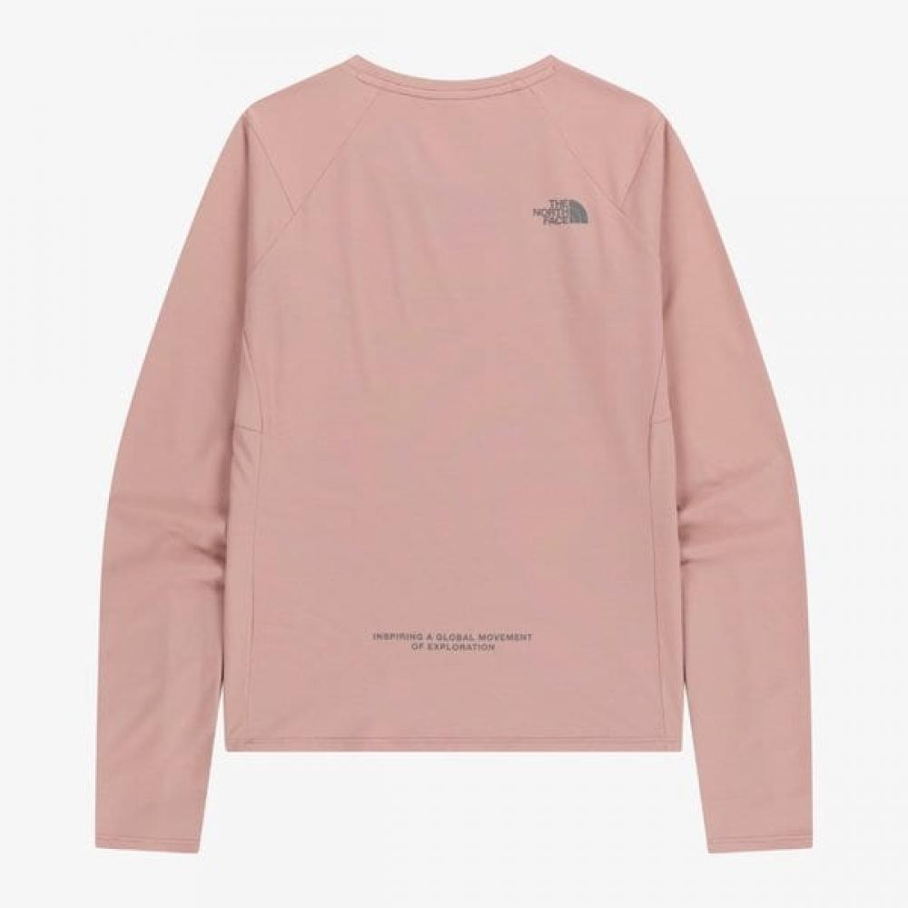 The North Face Women S Step Up Long Sleeve Round Tee grayiSh Pink Nt7tr81l