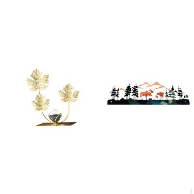 Figurine Statue Metal Flowers Leaf Sculpture Decoration with Iron Material Handcrafted for Table