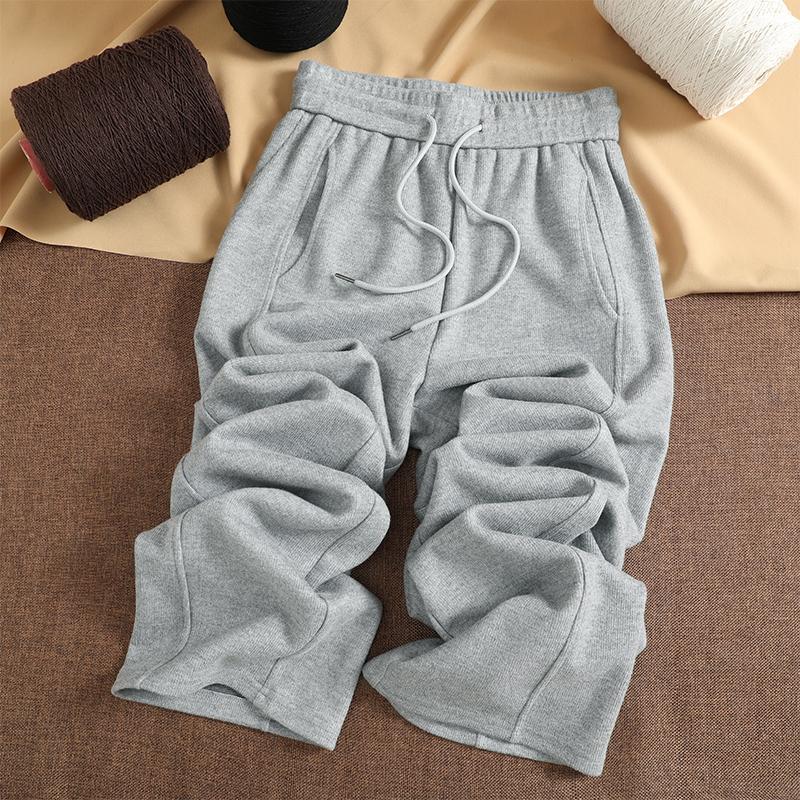DIMANAF 2025 Autumn Winter Plus Size Women Pants Knitted Lady Long Pants Oversized Loose Casual Bottoms Thick