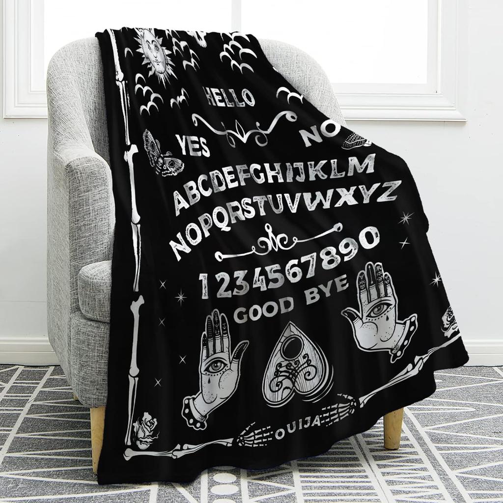 Manta De Tablero Ouija, Regalo De Bruja Gótica Para Halloween, Sol, Luna, Esqueleto, Cráneo, Terror, Espeluznante Para