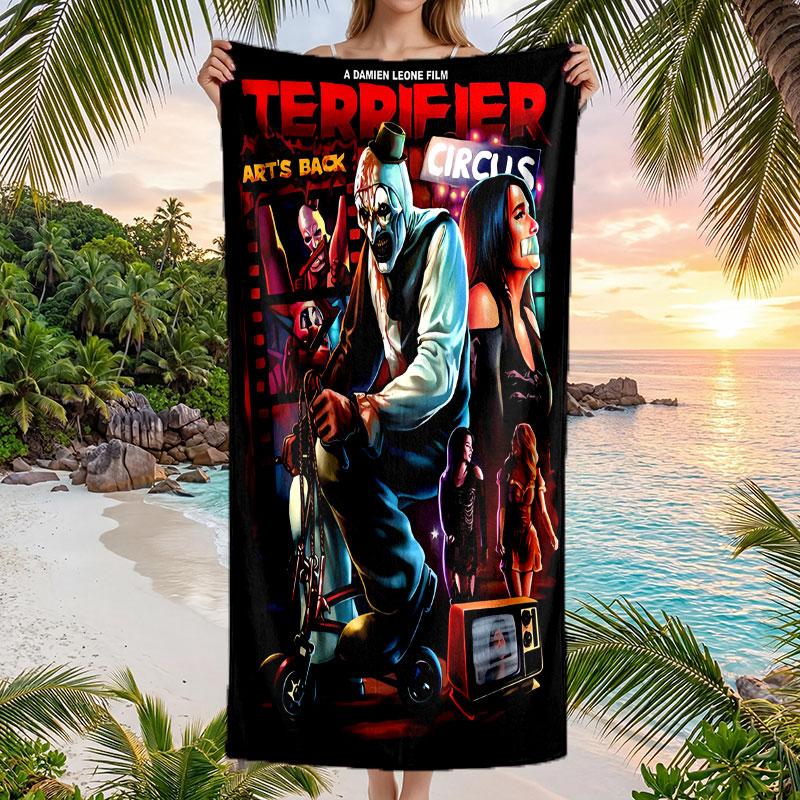 Large Beach Towel Quick Dry Absorbent Towel For Beach IndoorTerrifier Art the Clown