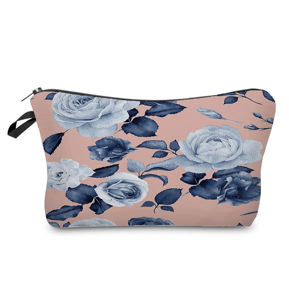 Women Flower Print Cosmetic Bag Toiletries Organize Travel Storage Case 6379