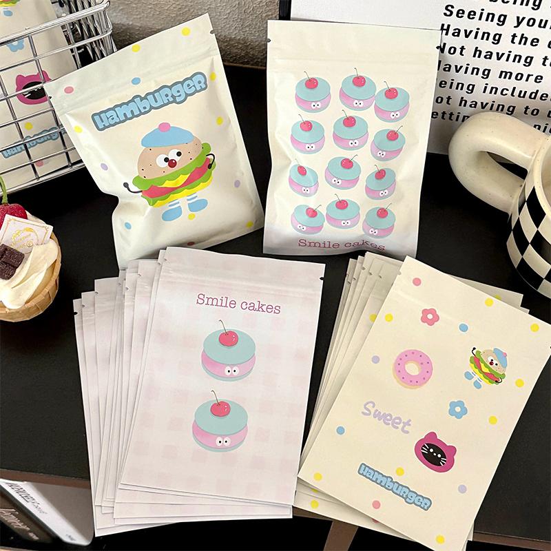 50Pcs Cute Cartoon Self Sealing Packaging Bag Jewelry Storage Bag Snack Candy Biscuit Sealed Bag Surprise Gift Packaging Bag