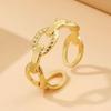 Retro Geometric Stainless Steel Open Ring - Cool Style Titanium Design