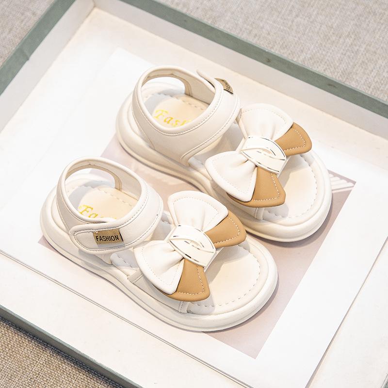 2025 Summer New Fashion Girl Comfortable Princess Write Girl Casual Bow Sandals Letter Beach Shoes