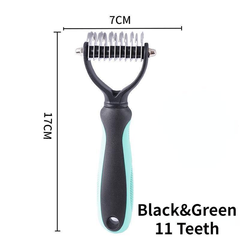Pente para cães e gatos, cortador de nós para pelos de animais de estimação, ferramentas para remoção de pelos, 11 ou 17 dentes, escova dupla face para pentear e pentear animais de estimação