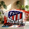 Custom Name Personalized Atletico Madrid Print Blankets, Home Decor, Bedroom, Sofa, Camping, Couch, Gifts for Birthday Christmas