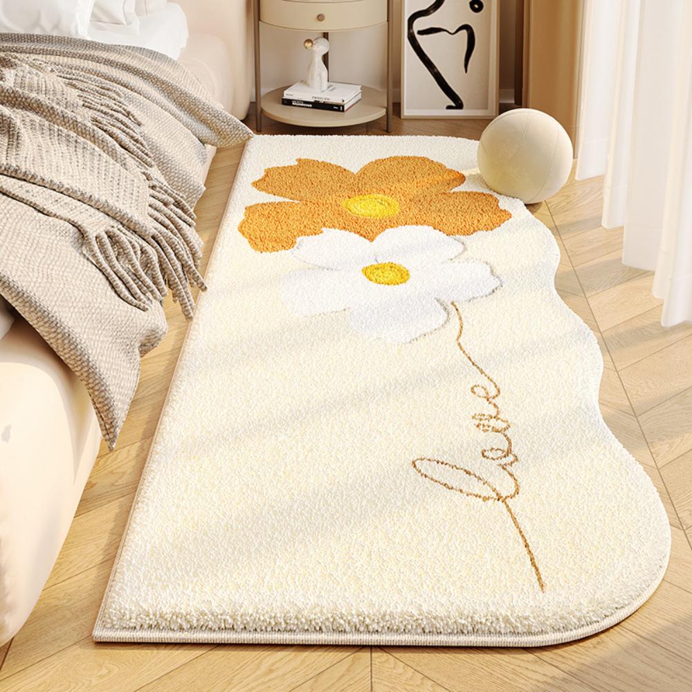 Rug For Bedroom Flannel Bedside Carpet Nordic Simple Fresh Flowers Bedroom Living Room Sofa Tea Table Carpet