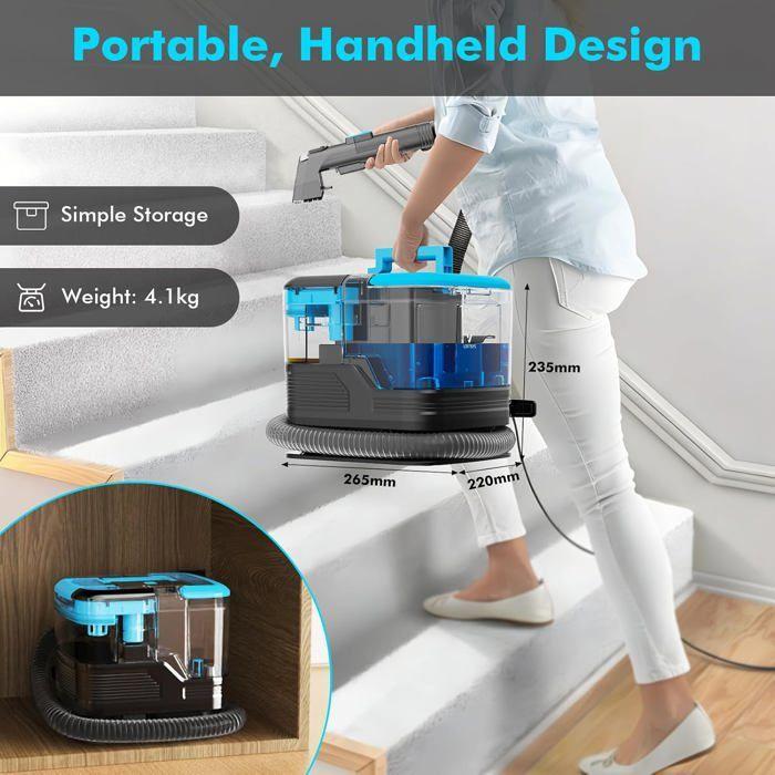 530W Portable Carpet and Sofa Cleaner, Standard Brush Head, 2000 ml + 800 ml Dual Tanks