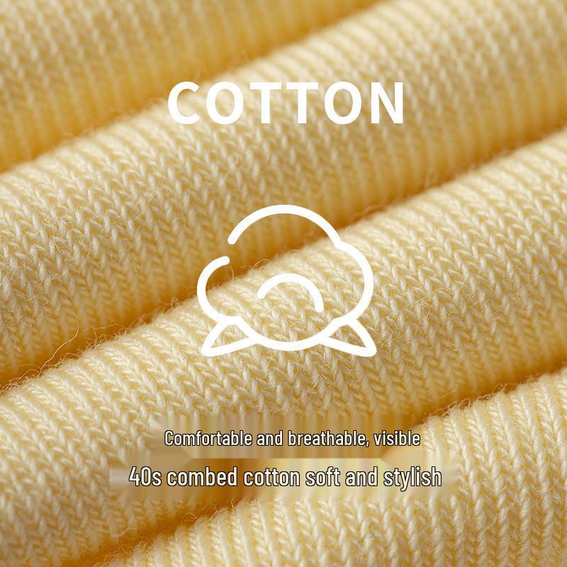 Women's Odor-Resistant Thin Cotton Summer Socks - Loose Cuff, Postpartum Comfort, Solid Color Mid-Calf Dopamine Style.