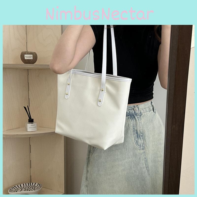 Fashionable Black Pu Leather Tote Bag For Women Summer 2024 Simple And Chic Design