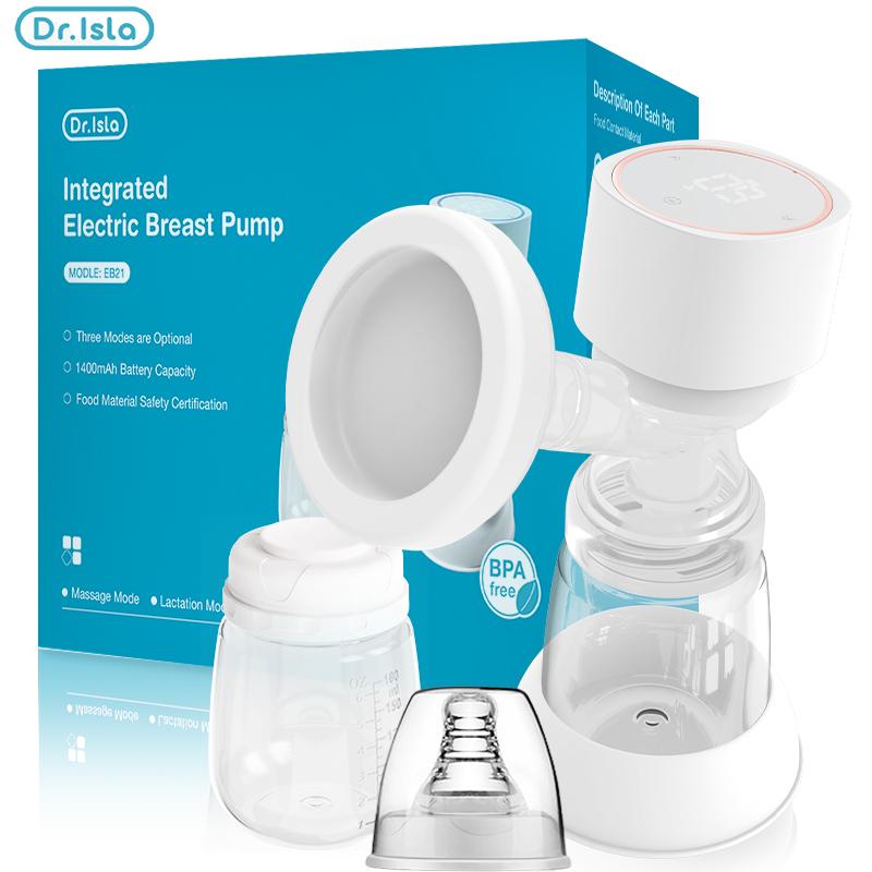 Dr.isla Elektrisk Bröstpump Handsfree 1400mAh Elektrisk Bröstpump BPA-fri Smärtfri Mjölkuppsamlare för Amning