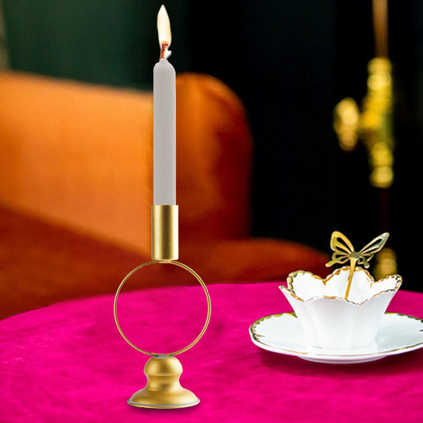Wrought Iron Candlestick Retro Creative Nordic Modern Pillar Candle Romantic Tealight Holder for