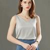 French simple simulation silk satin sling vest, thin V-neck suit, loose inside and can be worn outside, women's new top