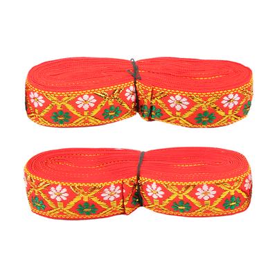 2Pcs Embroidered Lace Long 7meters Width 2.5cm Elegant Ribbon for Crafts Wedding Decoration Dress Making Gift