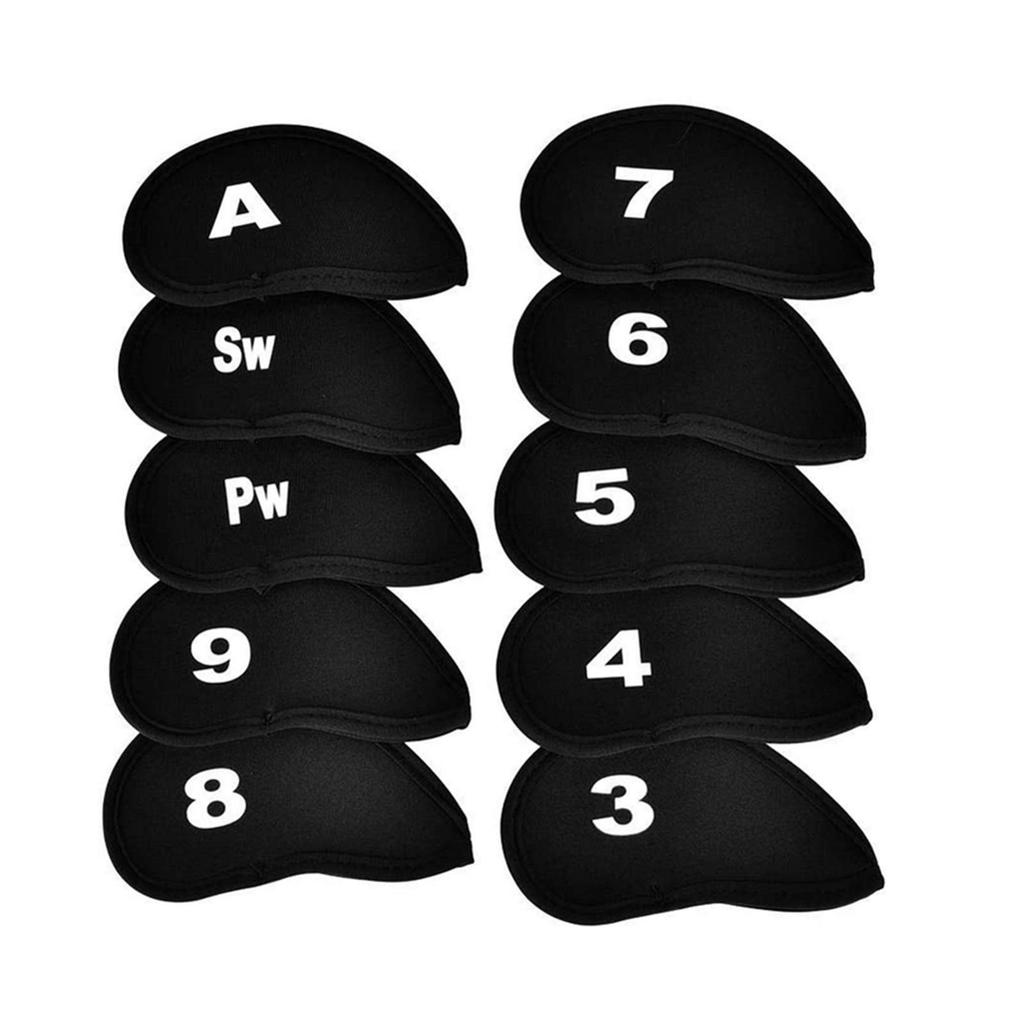 YFFSFDC Golf Iron Cover Head Cover 10 Pieces (3-9, A,