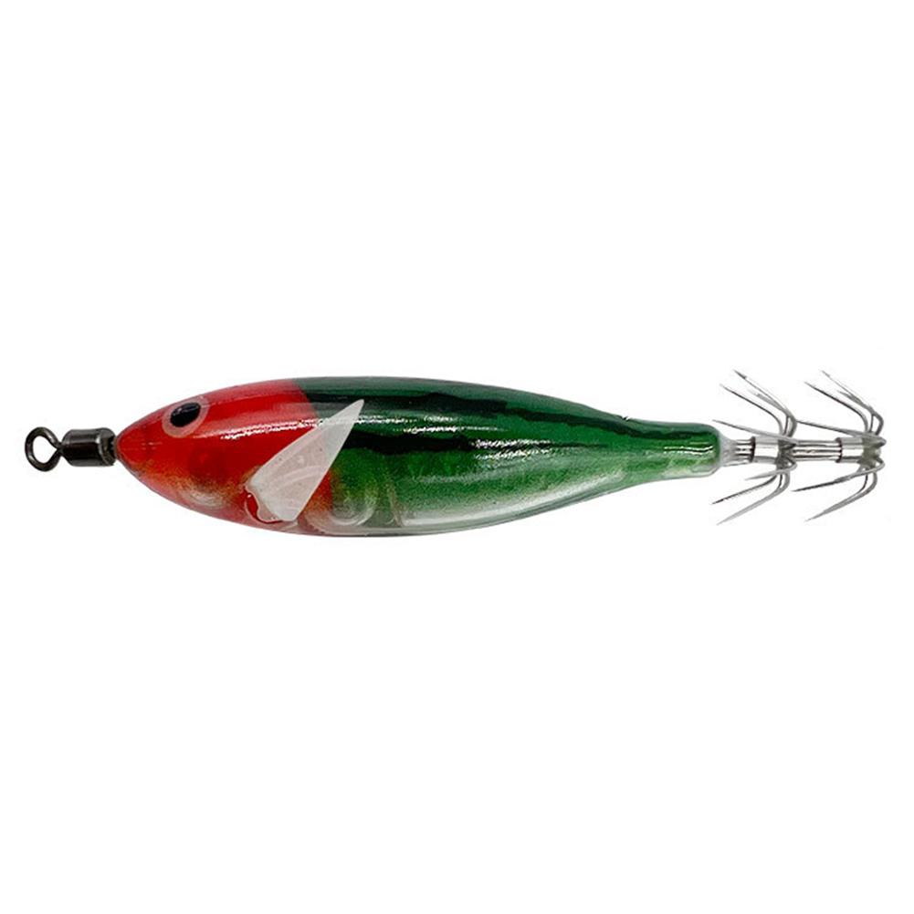 5.7g/8cm Cuttlefish Attracting Lure Double Hook Squid Jig Baits Glow In The Dark Octopus Bait for Saltwater Freshwater