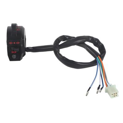 78in Motorrad Links Schalter Lenker Bedienelement Hupe Blinker Licht HiLo Lichtstrahl Schwarz Neu