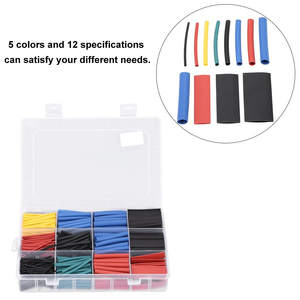 560Pcs  Box Cable Wire Heat Shrink Tubing Insulation Shrinkable Tube Wrap Sleeving