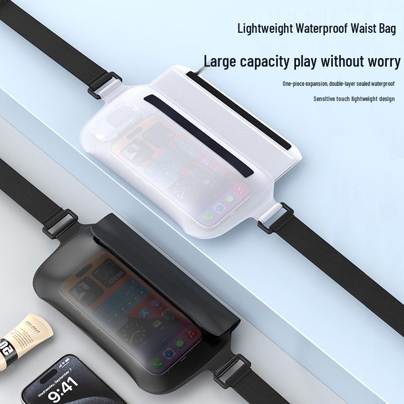 IPX8 Waterproof TPU Phone Pouch: Large Capacity Waist Pack for Swimming, Diving, Rafting, Dustproof Protection.