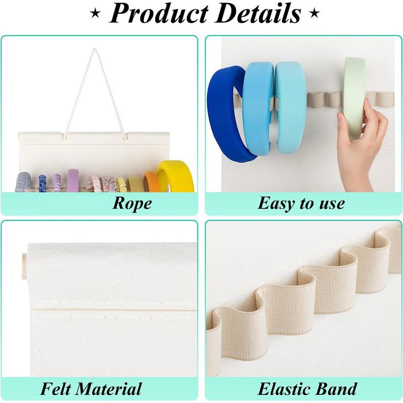Wall Headband Display Holder 40 Slots Felt Organizer Holder For Headband Hair Accessories Wall Organizer Holder For School