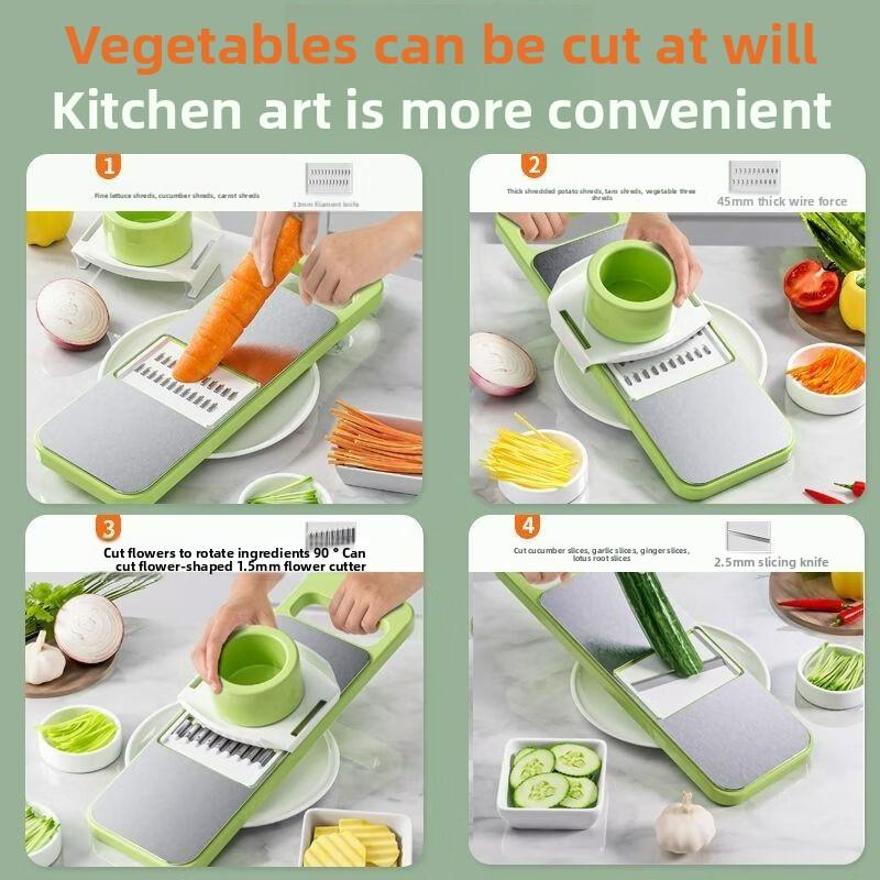Stainless Steel Multi-Functional Vegetable Peeler 3, 5, or 6 Blades with Hand Guard Perfect for Kitchen Use