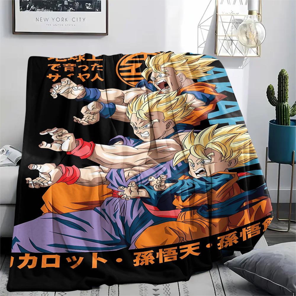 Coperta in Flanella con Stampa Personaggi Dragon Ball, Alta qualità Confortevole per Tutte le Stagioni, Arredamento per la Casa, Calore e Comfort, Perfetta per Regali di Natale